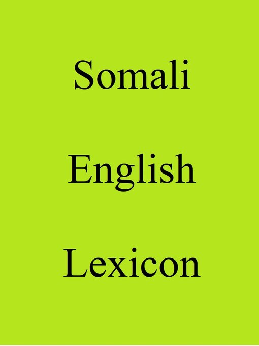 Title details for Somali English Lexicon by Trebor Hog - Available